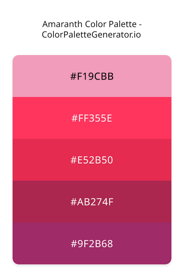 Amaranth Color Palette palette visualization