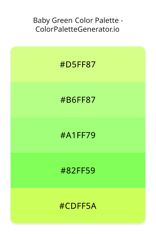 Baby Green Color Palette palette visualization