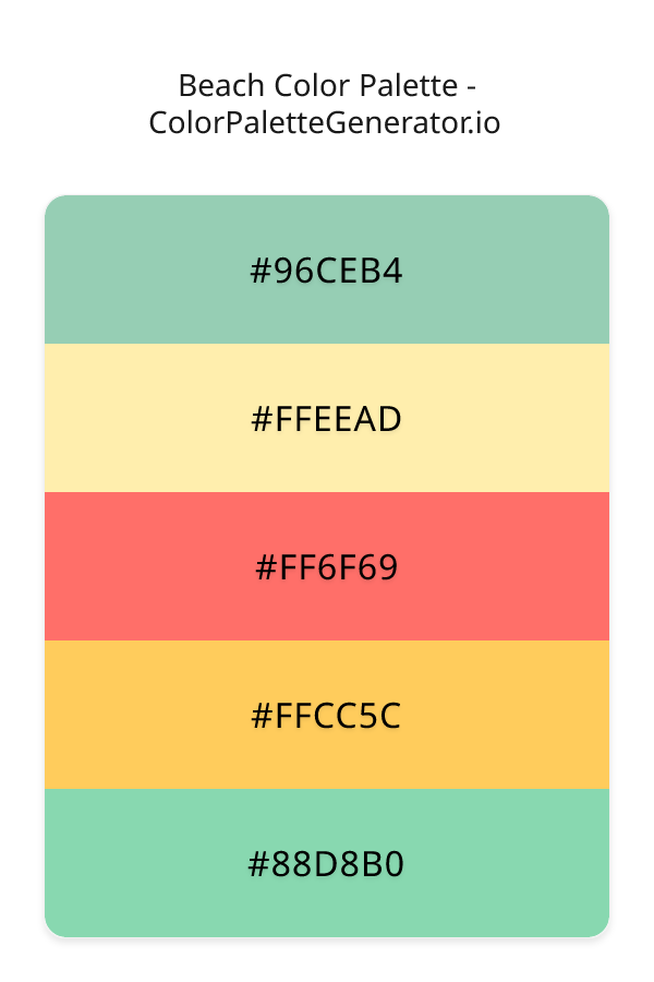 Beach Color Palette palette visualization