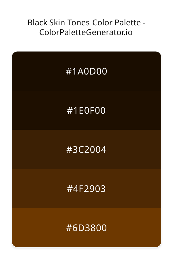Black Skin Tones Color Palette palette visualization