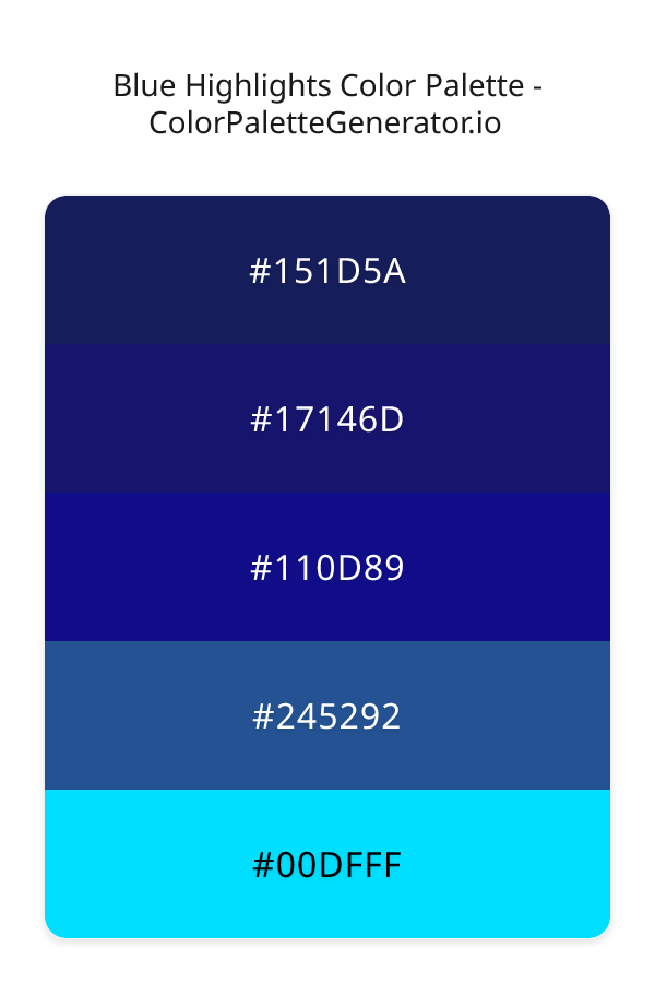 Blue Highlights Color Palette palette visualization