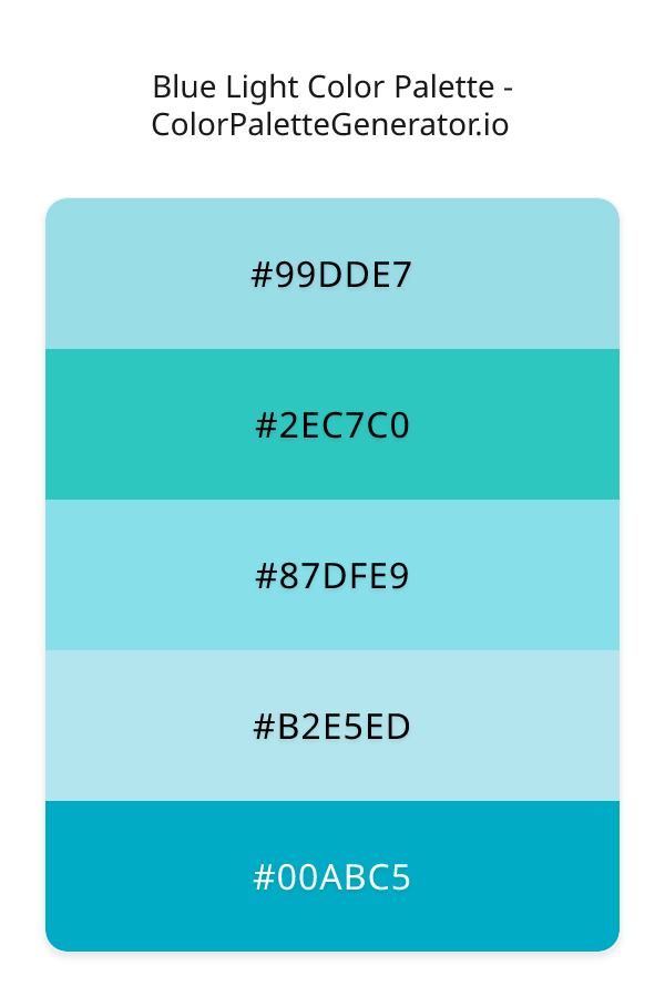 Blue Light Color Palette palette visualization