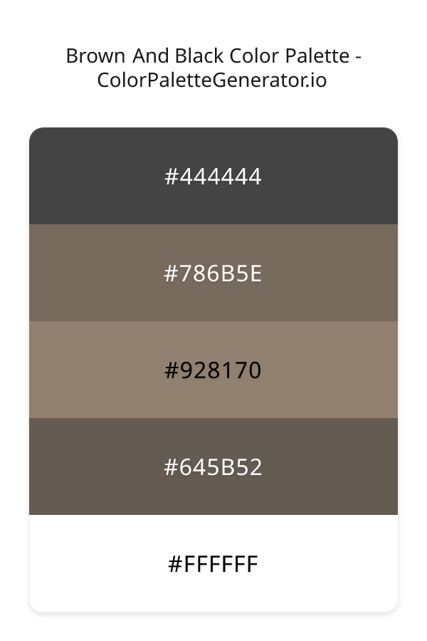 Brown And Black Color Palette palette visualization