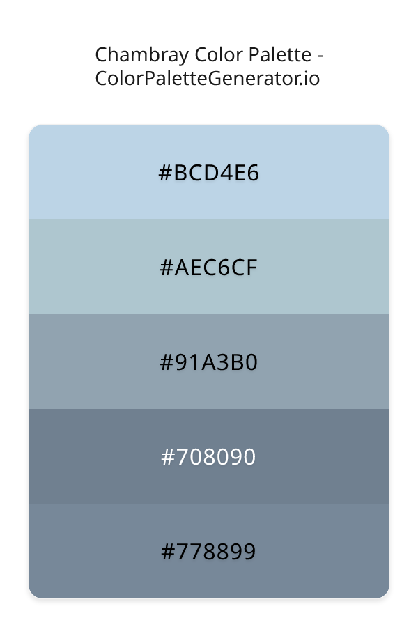 Chambray Color Palette palette visualization