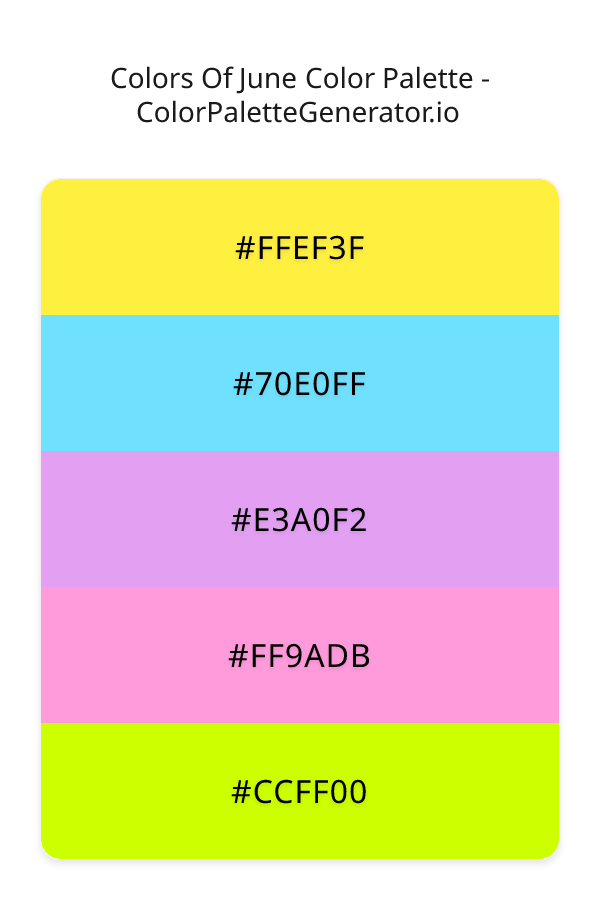 Colors Of June Color Palette palette visualization