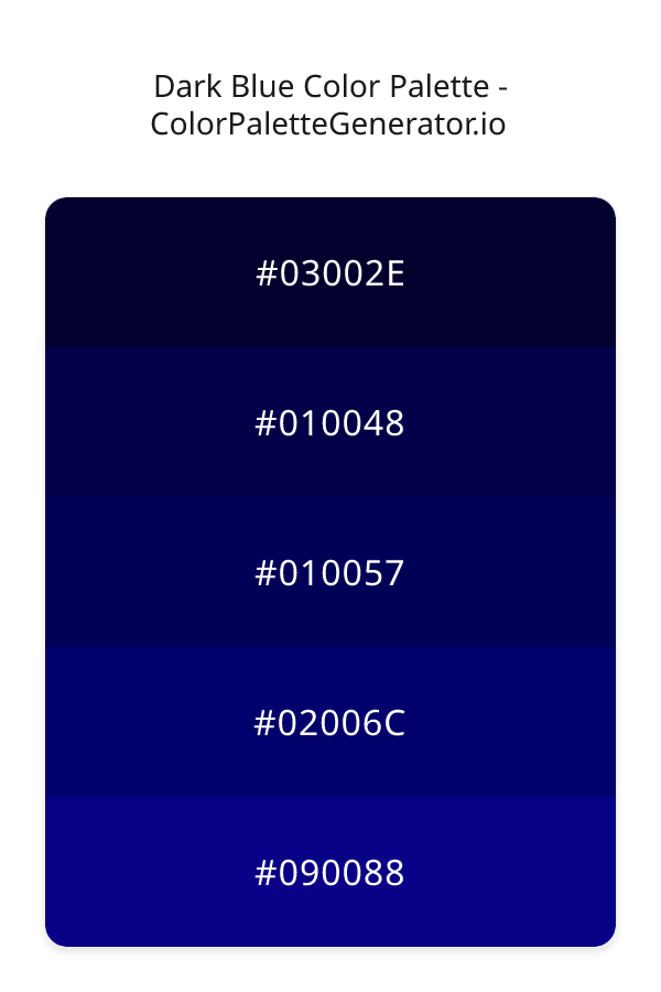 Dark Blue Color Palette palette visualization
