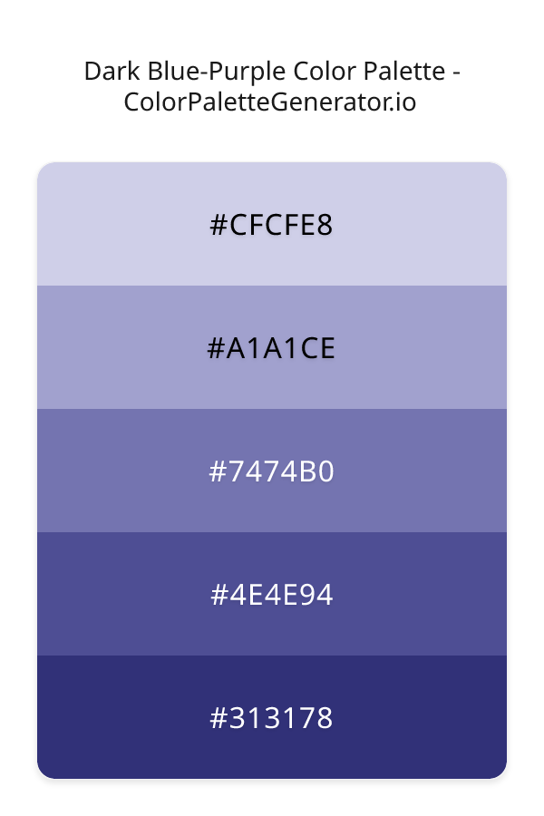 Dark Blue-Purple Color Palette palette visualization