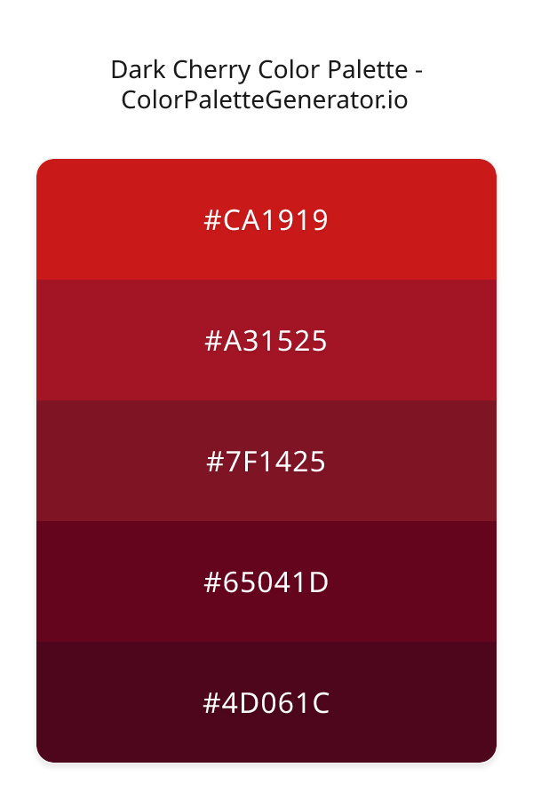 Dark Cherry Color Palette palette visualization