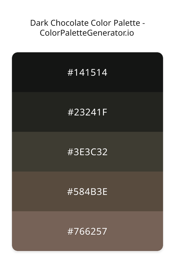 Dark Chocolate Color Palette palette visualization