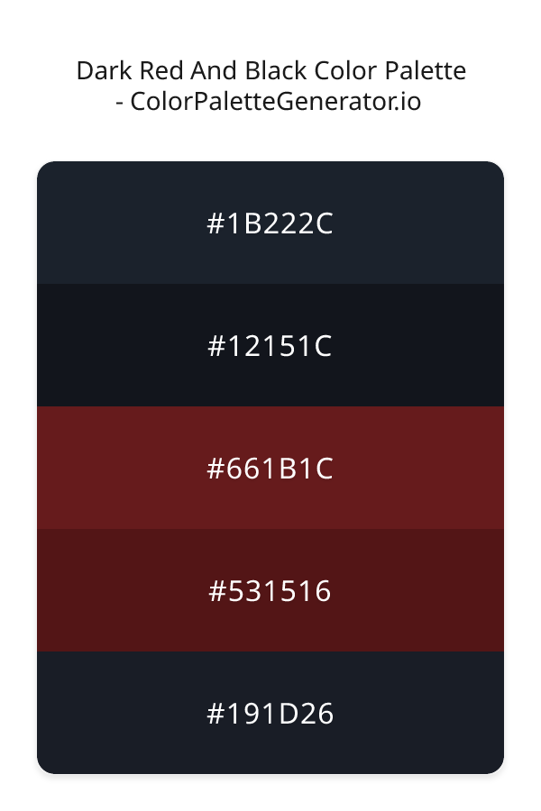 Dark Red And Black Color Palette palette visualization