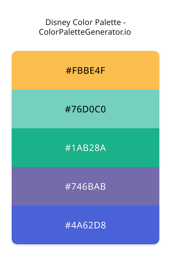 Disney Color Palette palette visualization