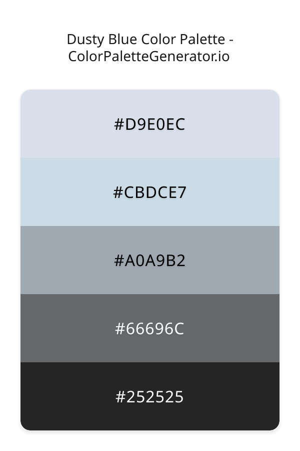 Dusty Blue Color Palette palette visualization