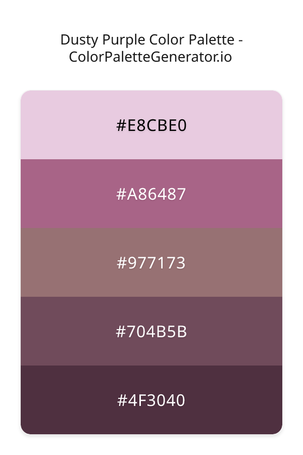 Dusty Purple Color Palette palette visualization