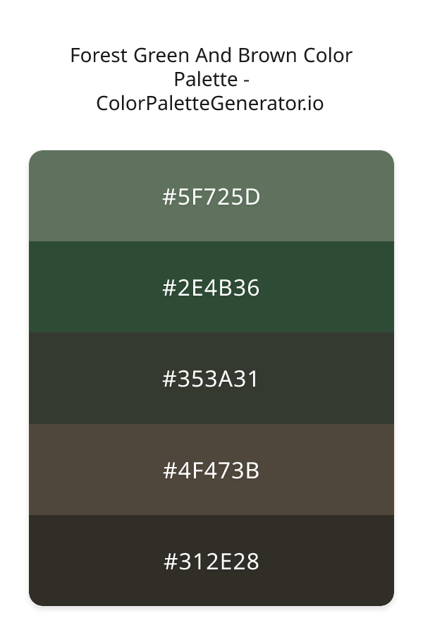 Forest Green And Brown Color Palette palette visualization