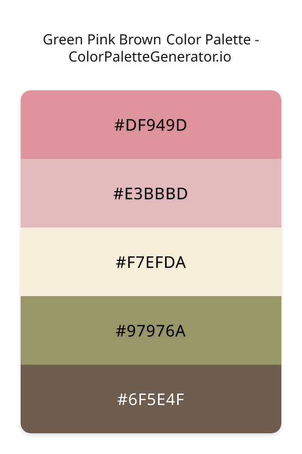 Green Pink Brown Color Palette palette visualization