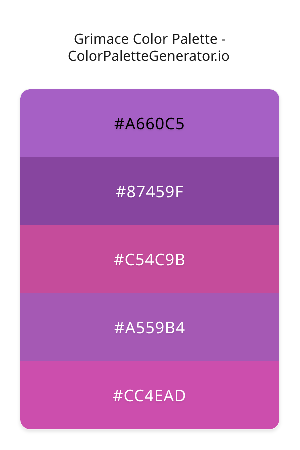 Grimace Color Palette palette visualization