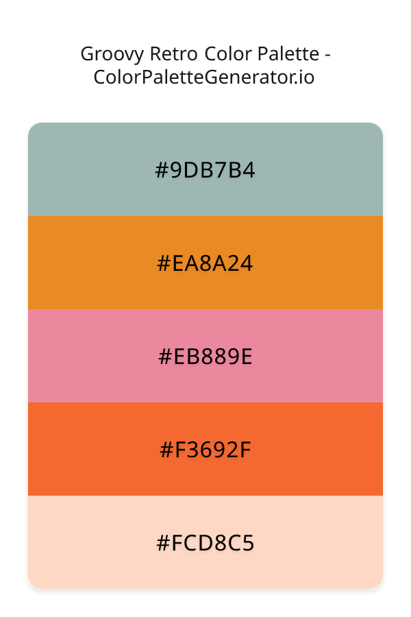 Groovy Retro Color Palette palette visualization