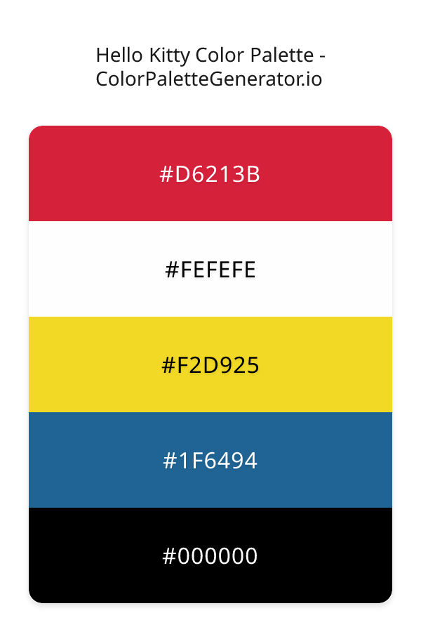 Hello Kitty Color Palette palette visualization