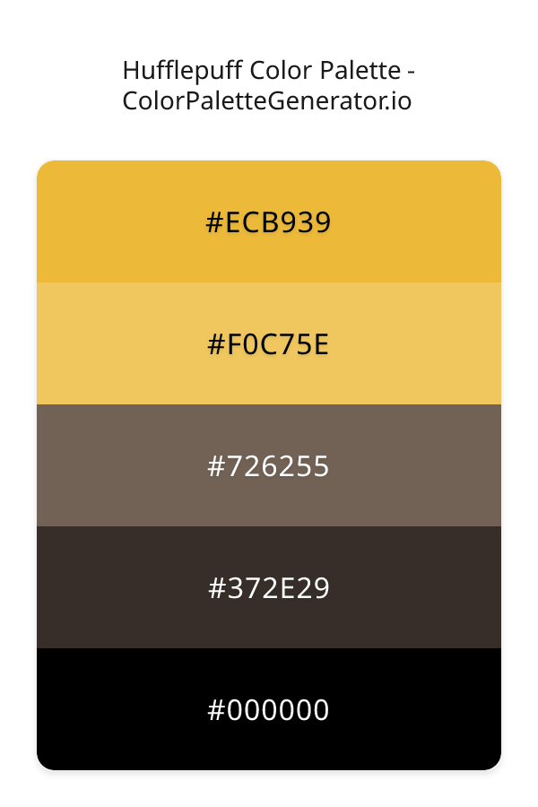Hufflepuff Color Palette palette visualization