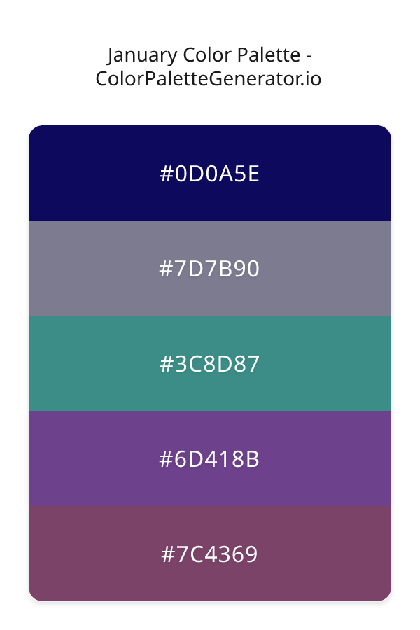January Color Palette palette visualization