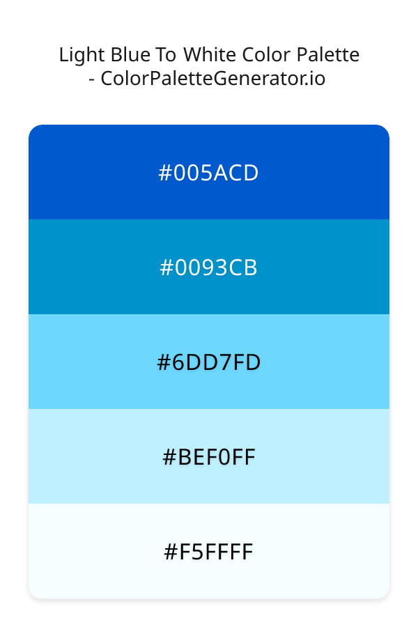 Light Blue To White Color Palette palette visualization