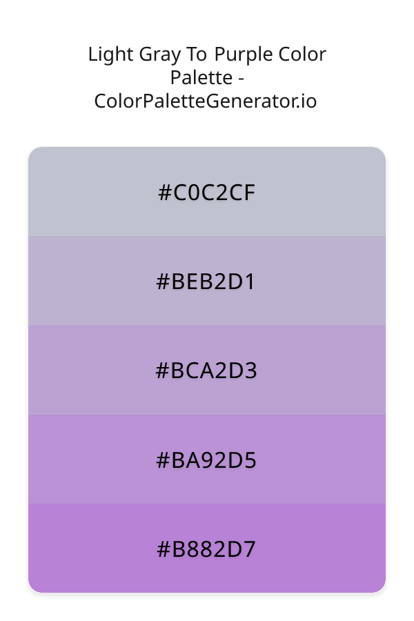 Light Gray To Purple Color Palette palette visualization