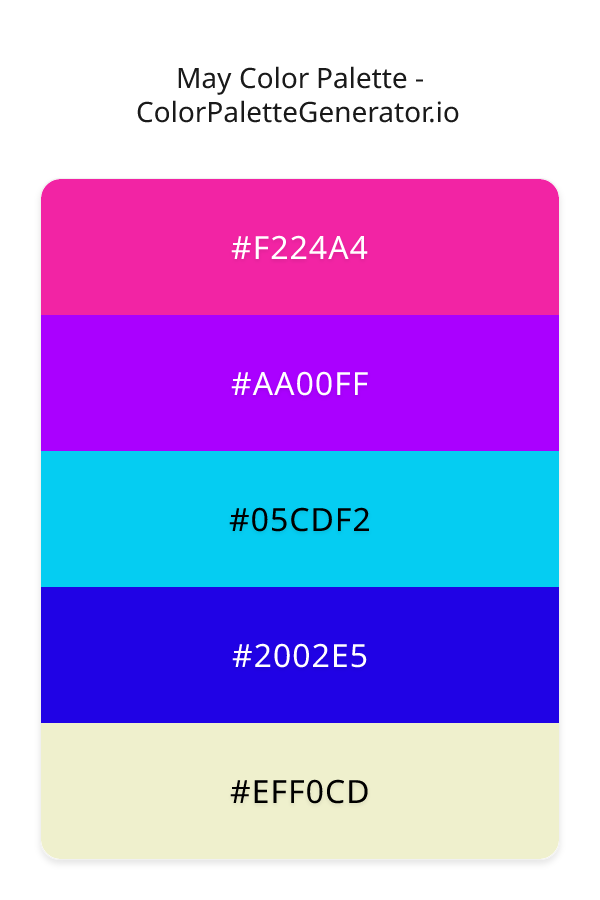 May Color Palette palette visualization