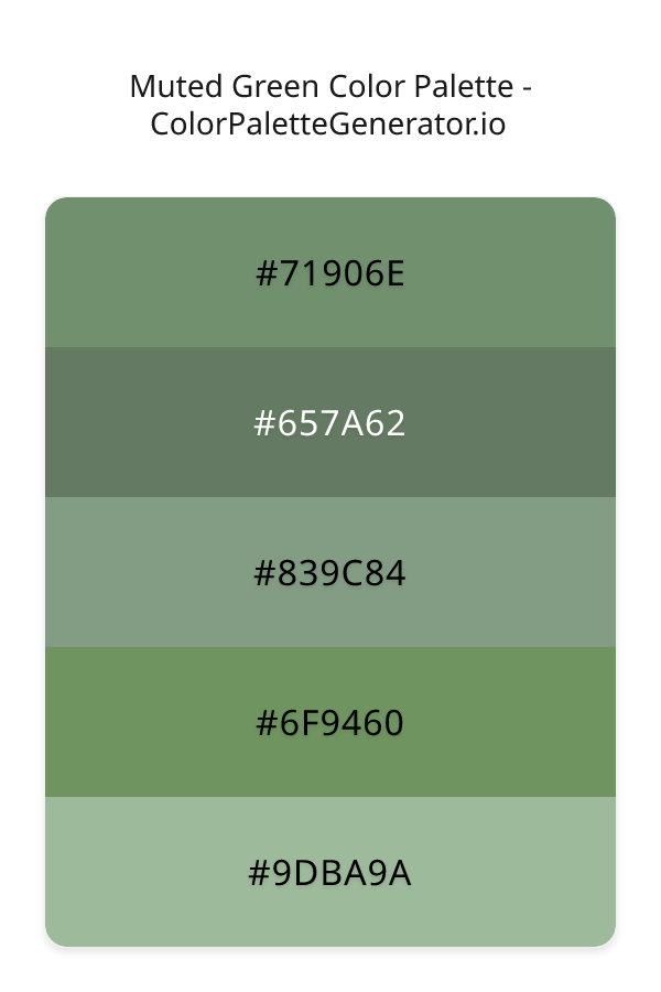 Muted Green Color Palette palette visualization