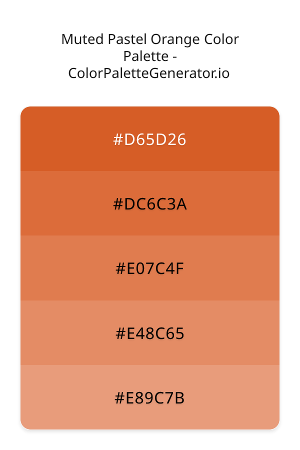 Muted Pastel Orange Color Palette palette visualization
