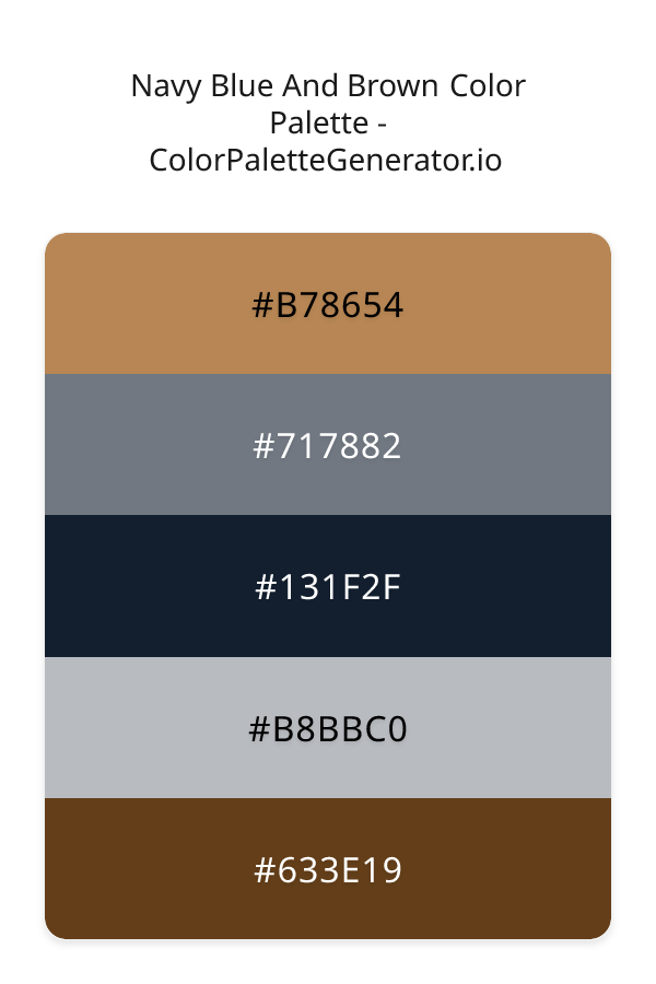 Navy Blue And Brown Color Palette palette visualization