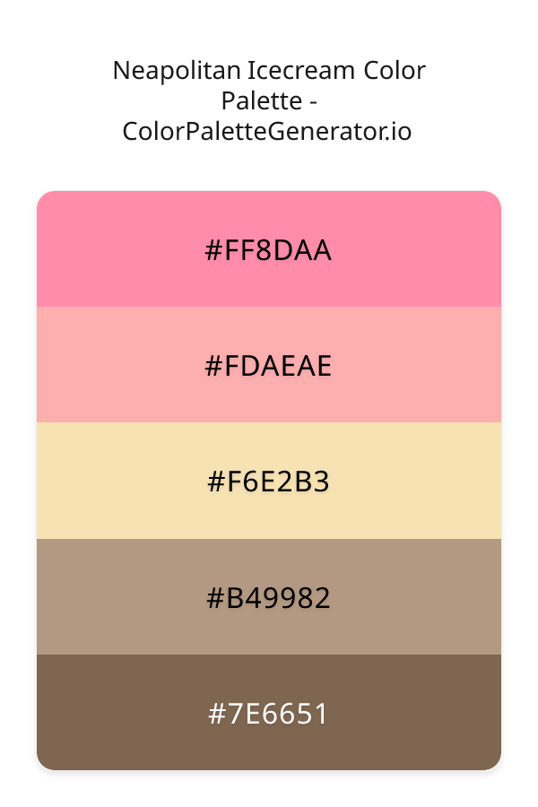 Neapolitan Icecream Color Palette palette visualization