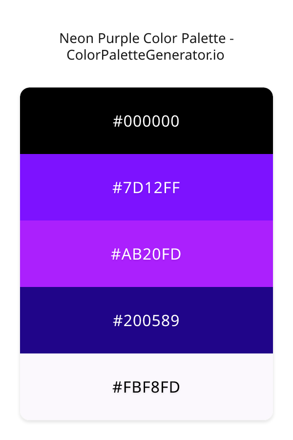 Neon Purple Color Palette palette visualization