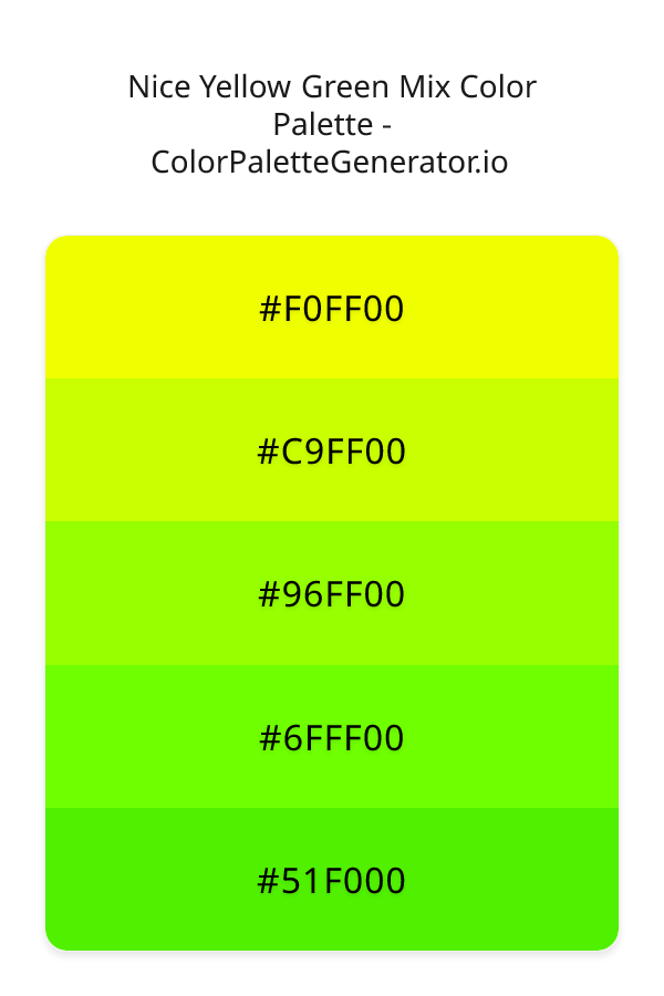 Nice Yellow Green Mix Color Palette palette visualization