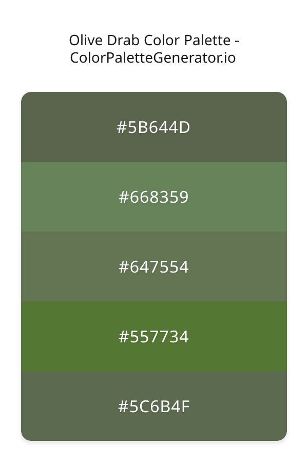 Olive Drab Color Palette palette visualization