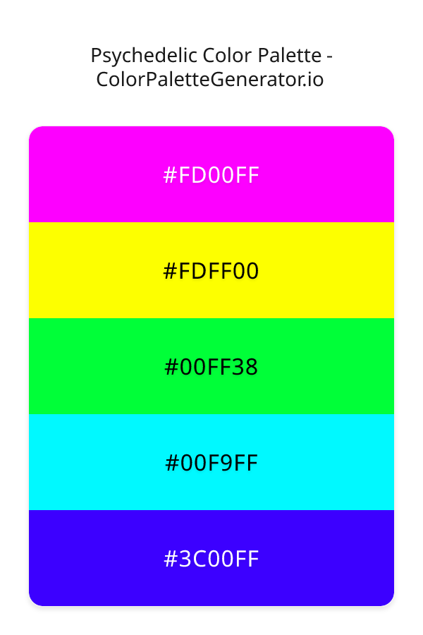 Psychedelic Color Palette palette visualization