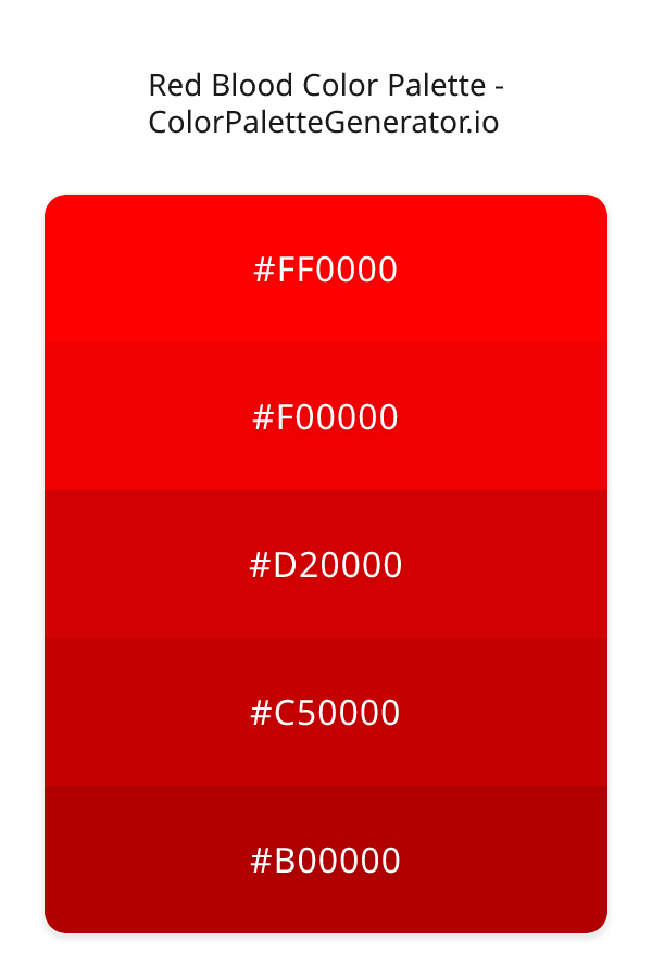 Red Blood Color Palette palette visualization