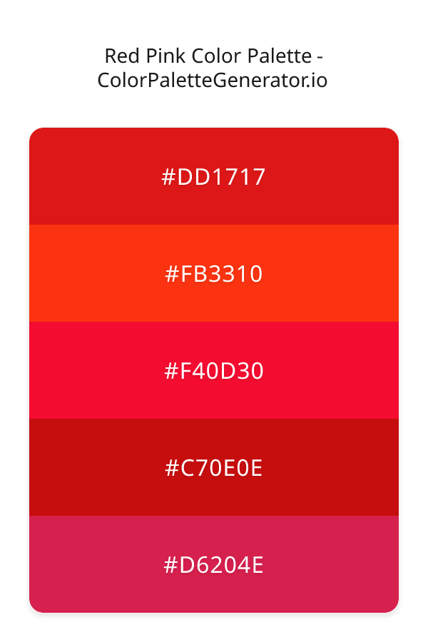 Red Pink Color Palette palette visualization