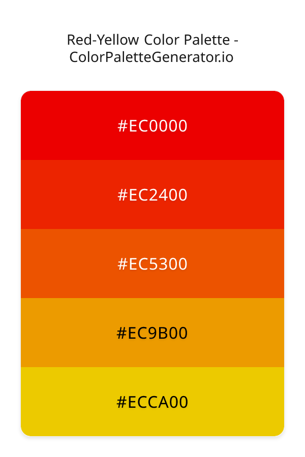 Red-Yellow Color Palette palette visualization