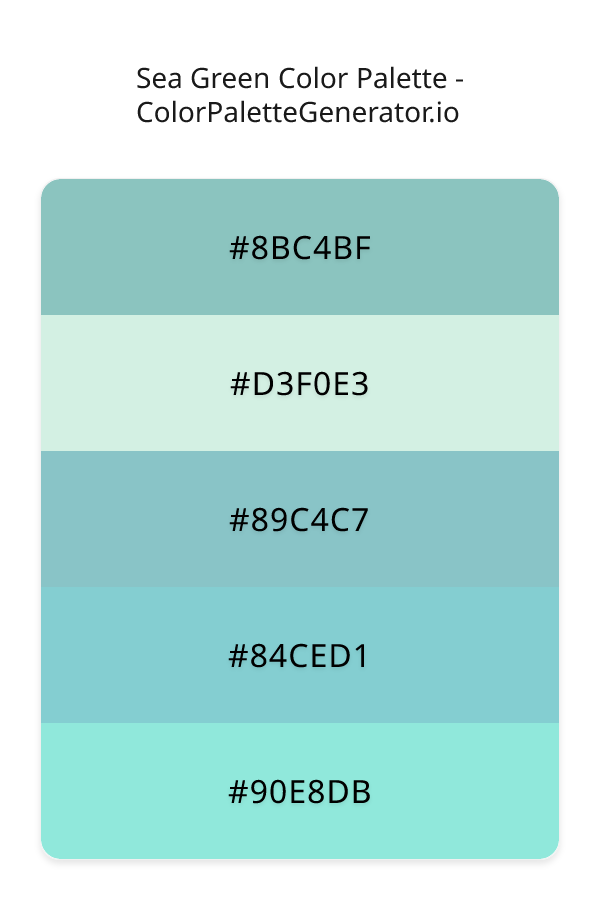 Sea Green Color Palette palette visualization