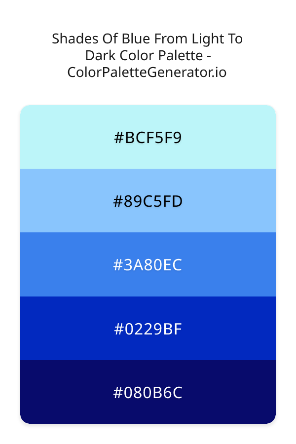 Shades Of Blue From Light To Dark image