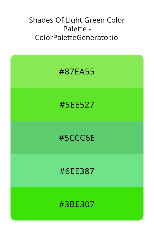 Shades Of Light Green Color Palette palette visualization