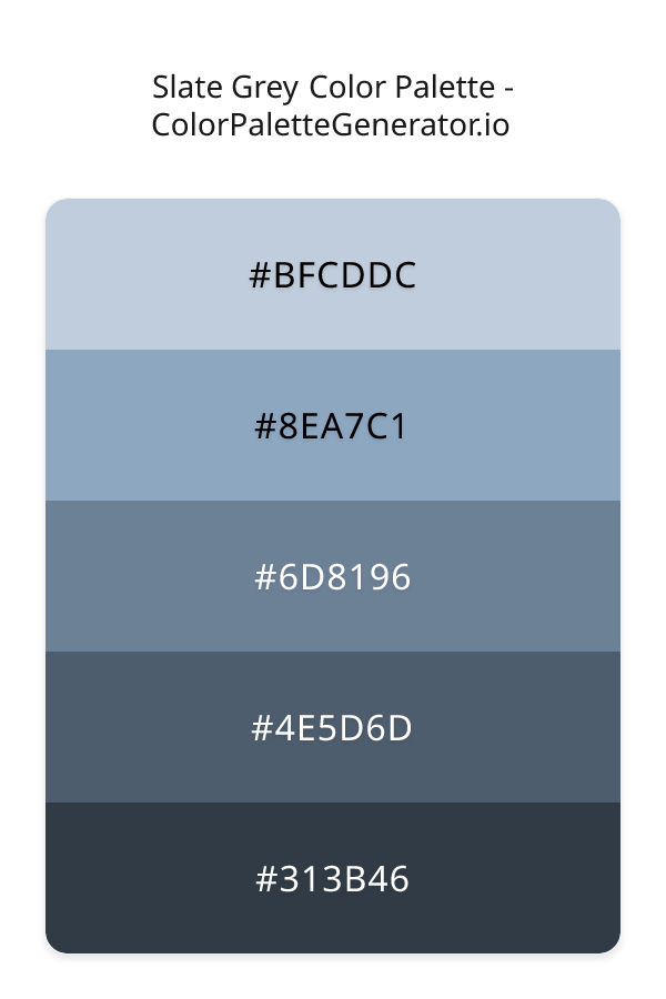Slate Grey Color Palette palette visualization