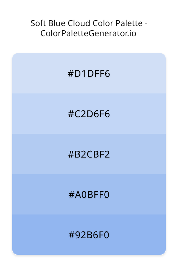 Soft Blue Cloud Color Palette palette visualization
