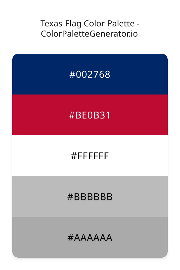Texas Flag Color Palette palette visualization
