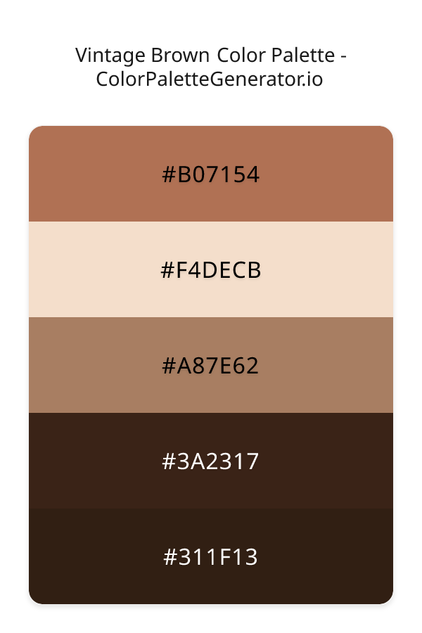 Vintage Brown Color Palette palette visualization