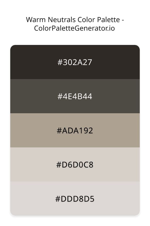 Warm Neutrals Color Palette palette visualization